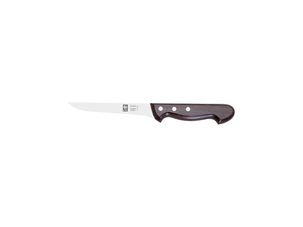 Cuchillo deshuesador - Acero inoxidable - Madera de rosa - 15 cm - Hoja ondulada - Marrón