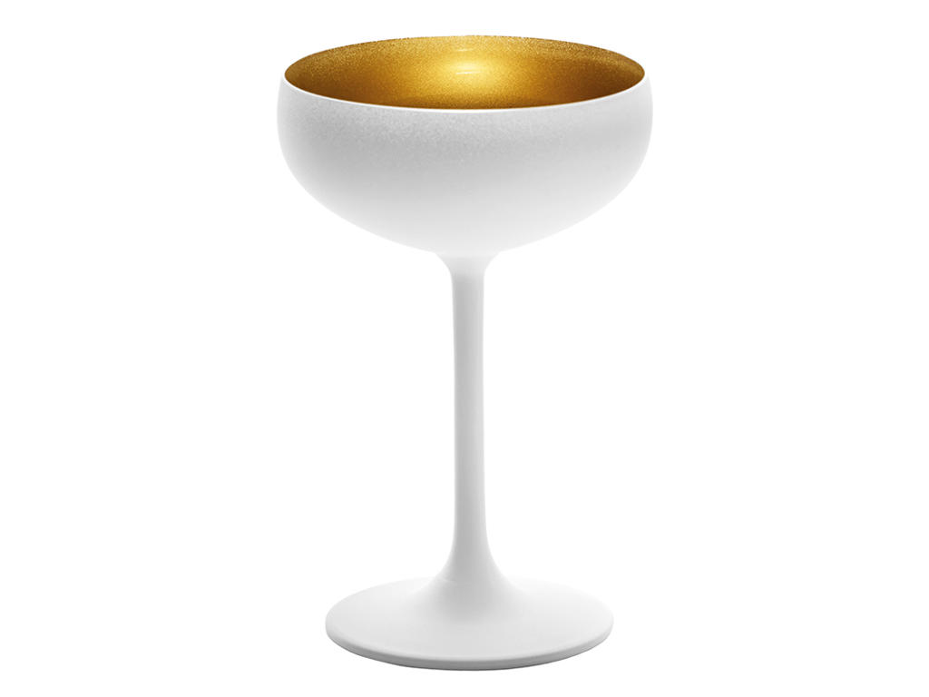 Copa de champán con cristal blanco/dorado 23cl - 147x90mm