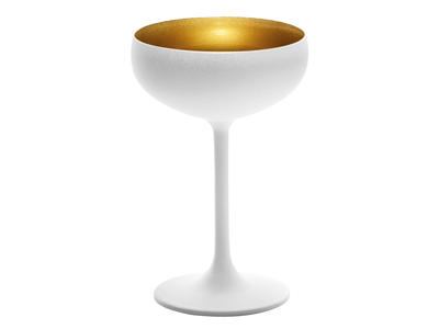 Copa de champán con cristal blanco/dorado 23cl - 147x90mm
