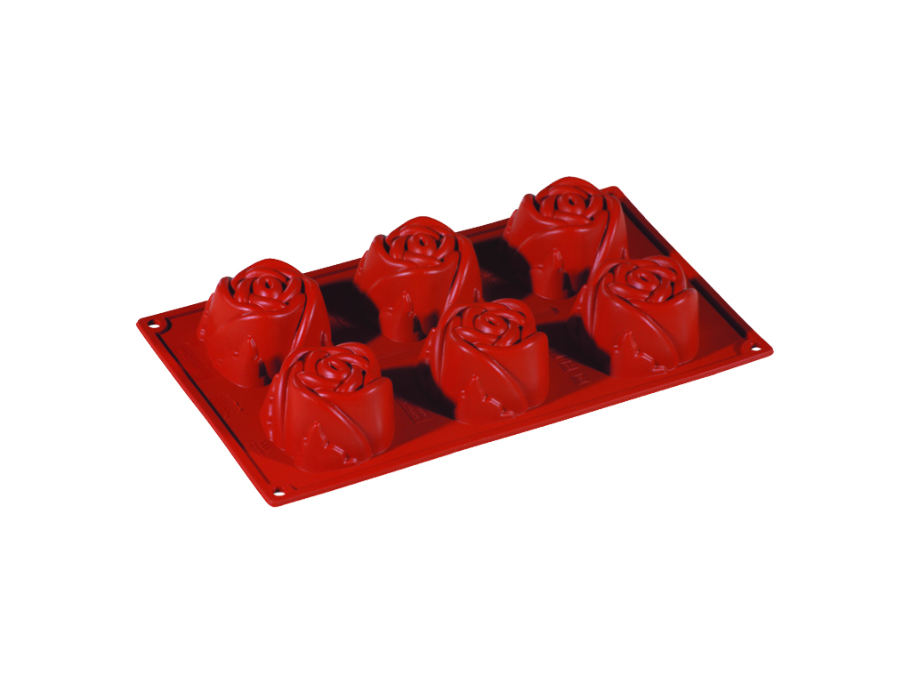 Molde para hornear de silicona 1/3 GN, 6 rosas