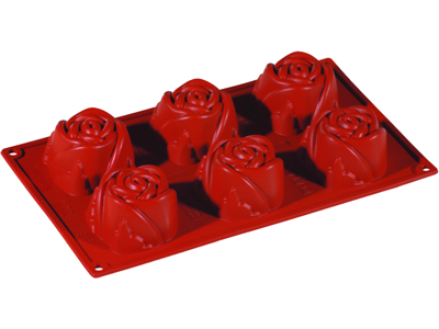 Molde para hornear de silicona 1/3 GN, 6 rosas