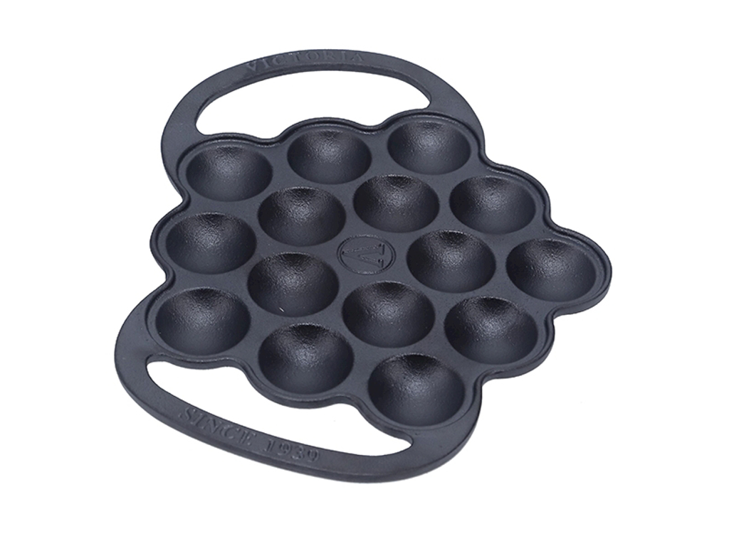 Sartén de æbleskive, Victoria, hierro fundido