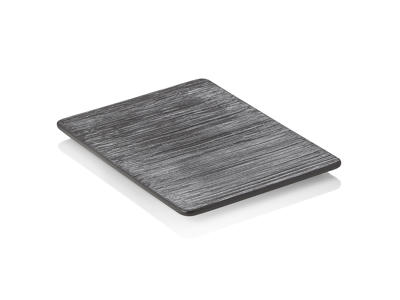 Plato de servir - Porcelana - Negro - 200x150x10mm - Apilable