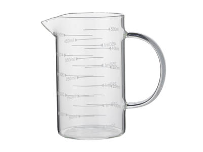 Medidor de litros 0,5 ltr. Vidrio borosilicatado
