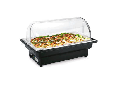 Plato de calentamiento GN 1/1 eléctrico con tapa de plástico