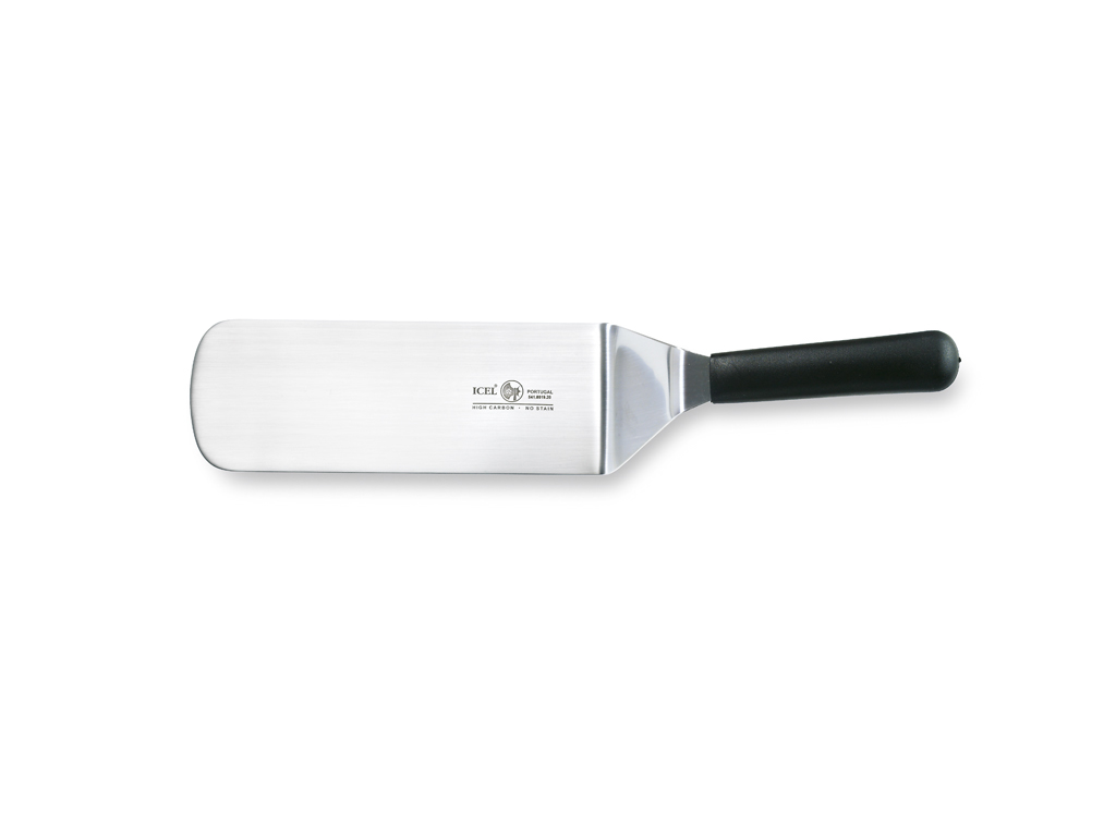Cuchillo de paleta de acero inoxidable negro 200mm - en ángulo
