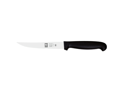 Cuchillo de hierbas - Acero inoxidable - Negro - 130mm - Hoja ondulada