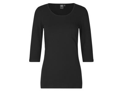 Camiseta dama v-cuello 3/4 manga negro M