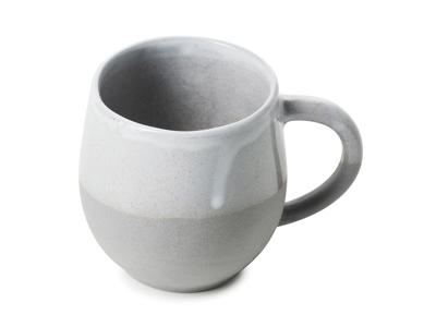No.W Taza c/Asa 33 cl Blanco/Gris