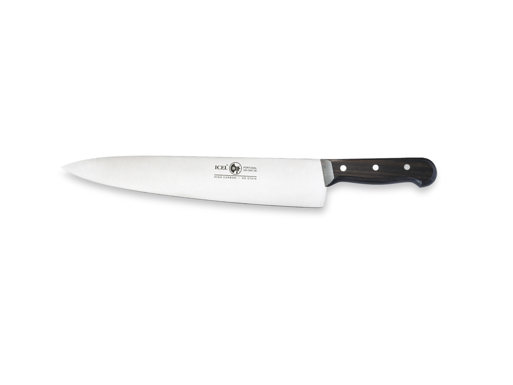 Cuchillo de cocina - Acero inoxidable - Madera de rosa - 30cm - 250g