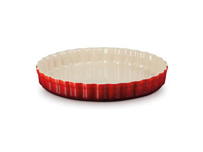 Fuente para tarta - Cerámica - Roja - 28cm - 2,1l