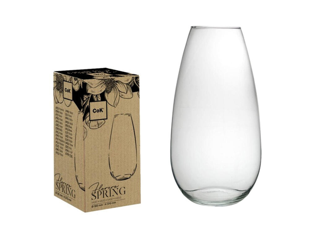 Jarrón de vidrio 180 mm H: 370 Primavera