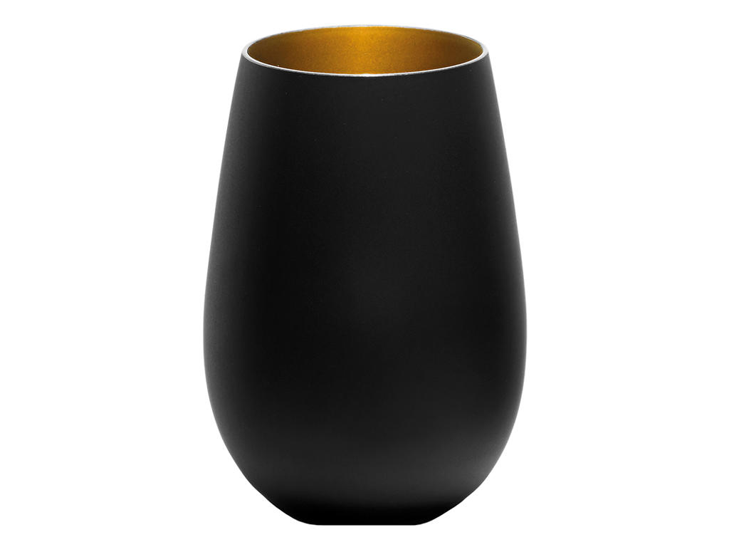 Vaso de agua con cristal negro/dorado 46,5cl - 120x64mm