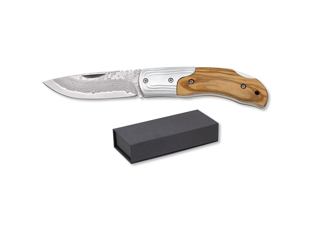 Cuchillo de bolsillo Damasco 67 capas 7,7cm Oliventr