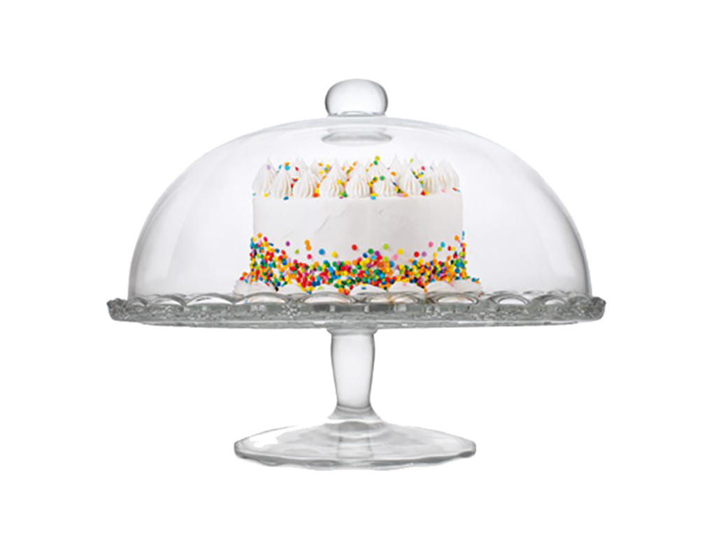 Plato de pastel con tapa de vidrio 30 cm