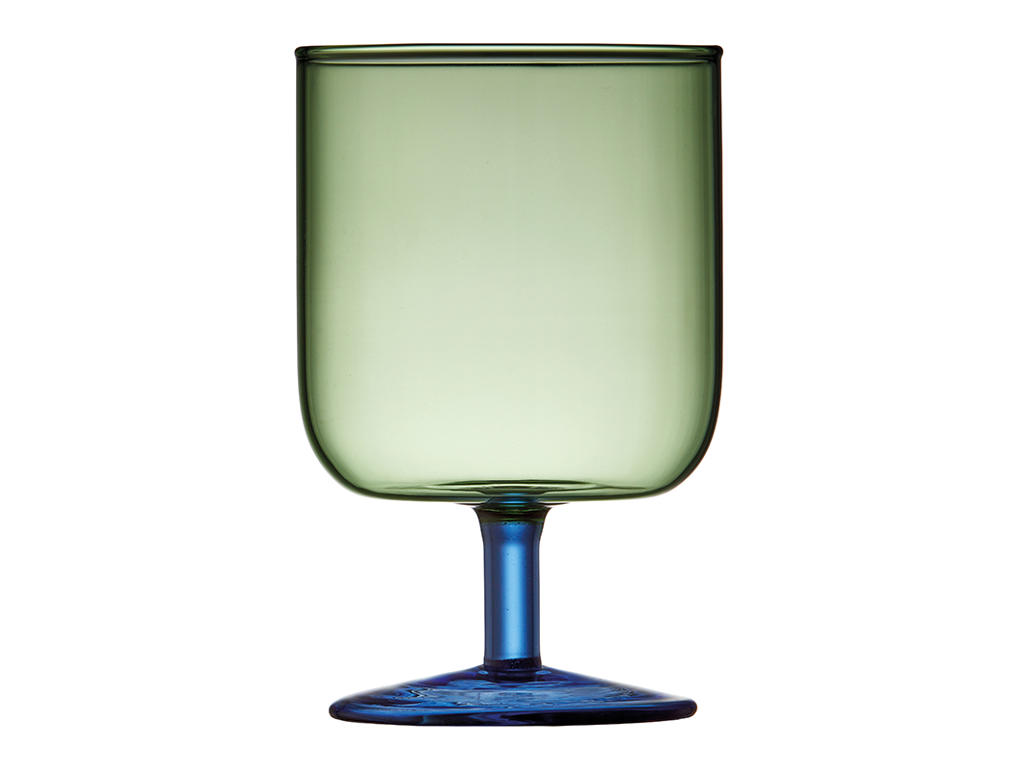 Vaso de vino Torino 30 cl 2 piezas. Verde/Azul