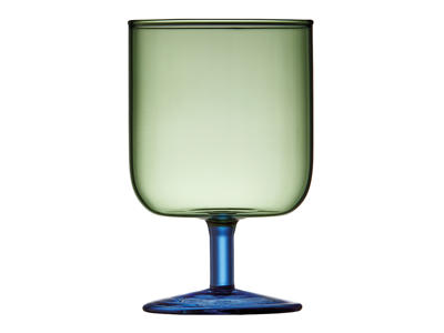 Vaso de vino Torino 30 cl 2 piezas. Verde/Azul