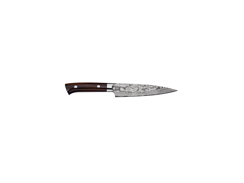Cuchillo decorativo, 15 cm, Takefu, VG-10, 61 capas, mango de madera de hierro