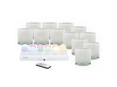 Portavelas AYLA Blanco c/vela de color 12