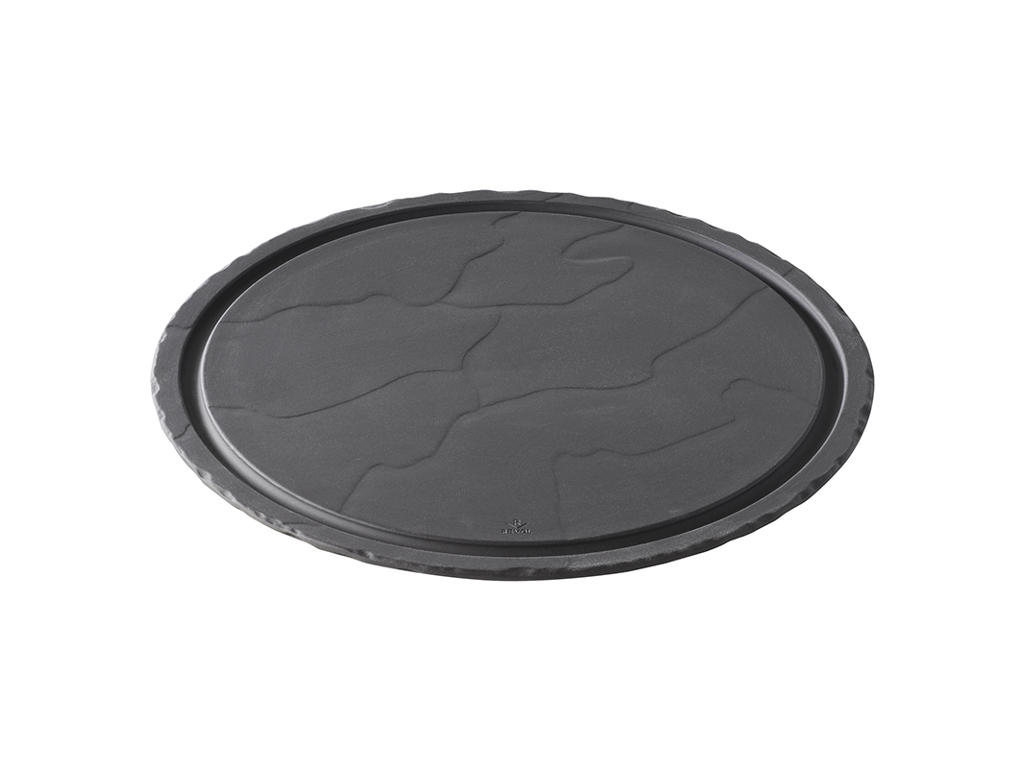 Plato 30 cm No vidriado Negro Basalto