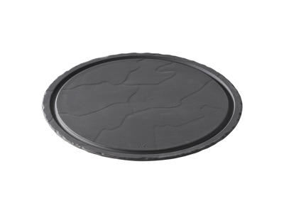 Plato 30 cm No vidriado Negro Basalto