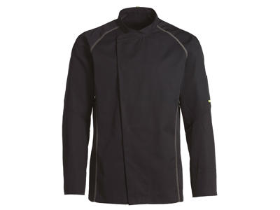 Kentaur Chaqueta de Chef Unisex Negra con costura plana gris
