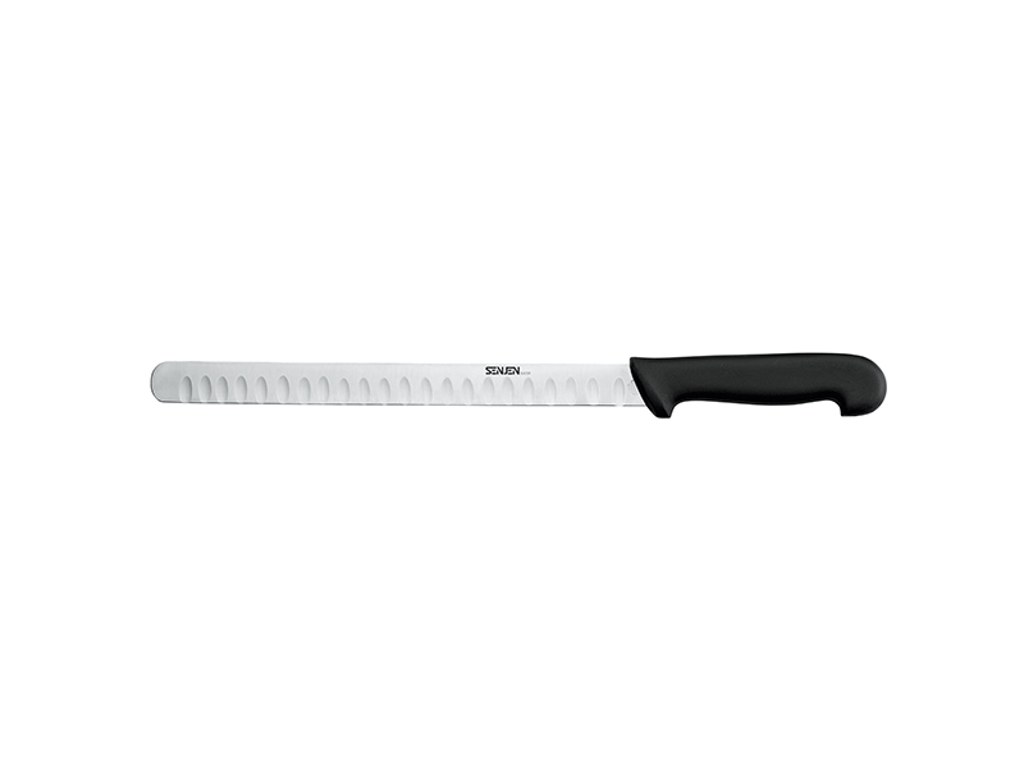 Cuchillo de salmón/jamonero, 28 cm, cortador Senjen, negro