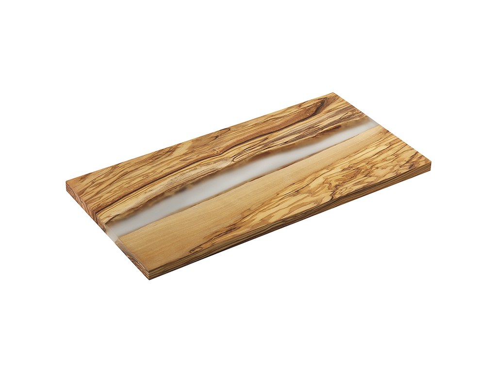 Tabla de servir - Madera de olivo - Transparente - 45x22x1,5cm