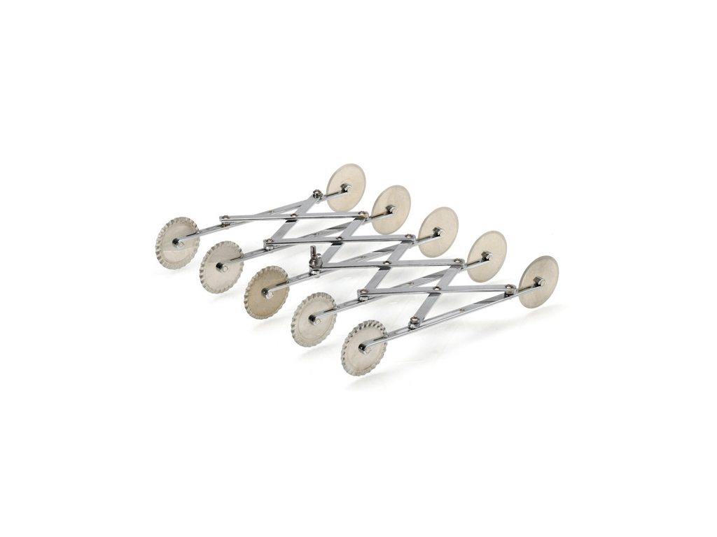 Cortador de masa recto y dentado con 5 ruedas 55mm