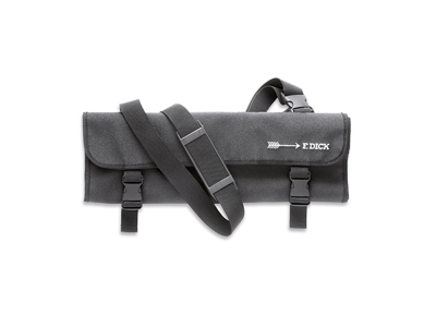 Carpeta de rodillo sin contenido, 12 compartimentos, F. Dick, Tela, Suave, Negro