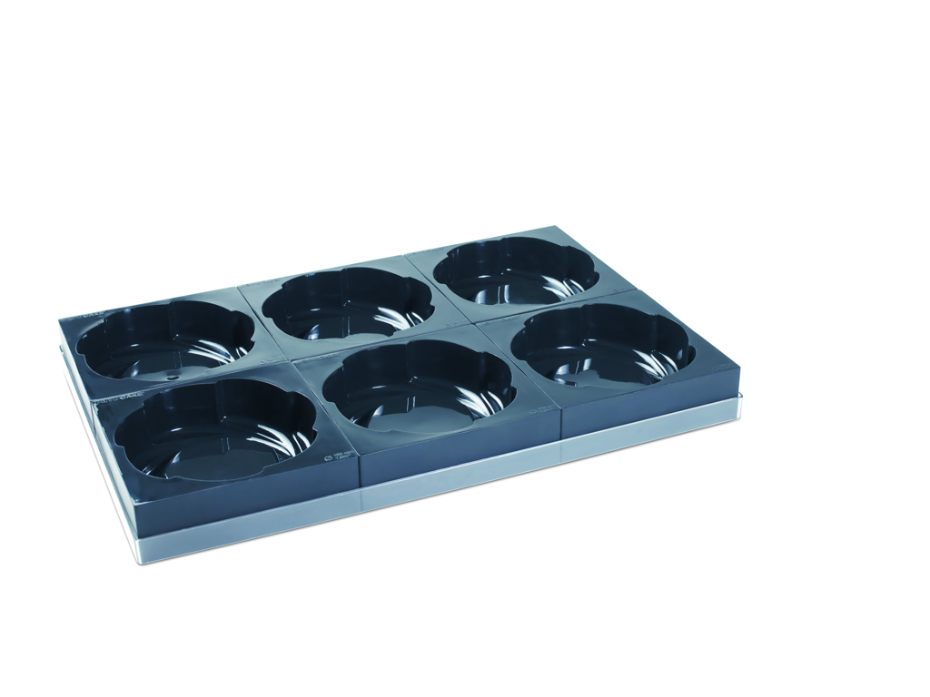 Pavocake Plato con 6 moldes redondos 6 dedos