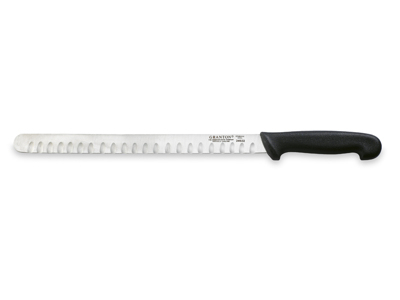Cuchillo de salmón, 31 cm, Granton, Negro, con corte de aire