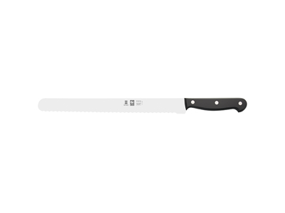 Cuchillo Universal - Acero Inoxidable - 300mm - Hoja Ondulada - Negro