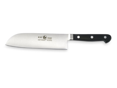 Cuchillo Santoku - Acero inoxidable - Negro - 180mm - Hoja ondulada