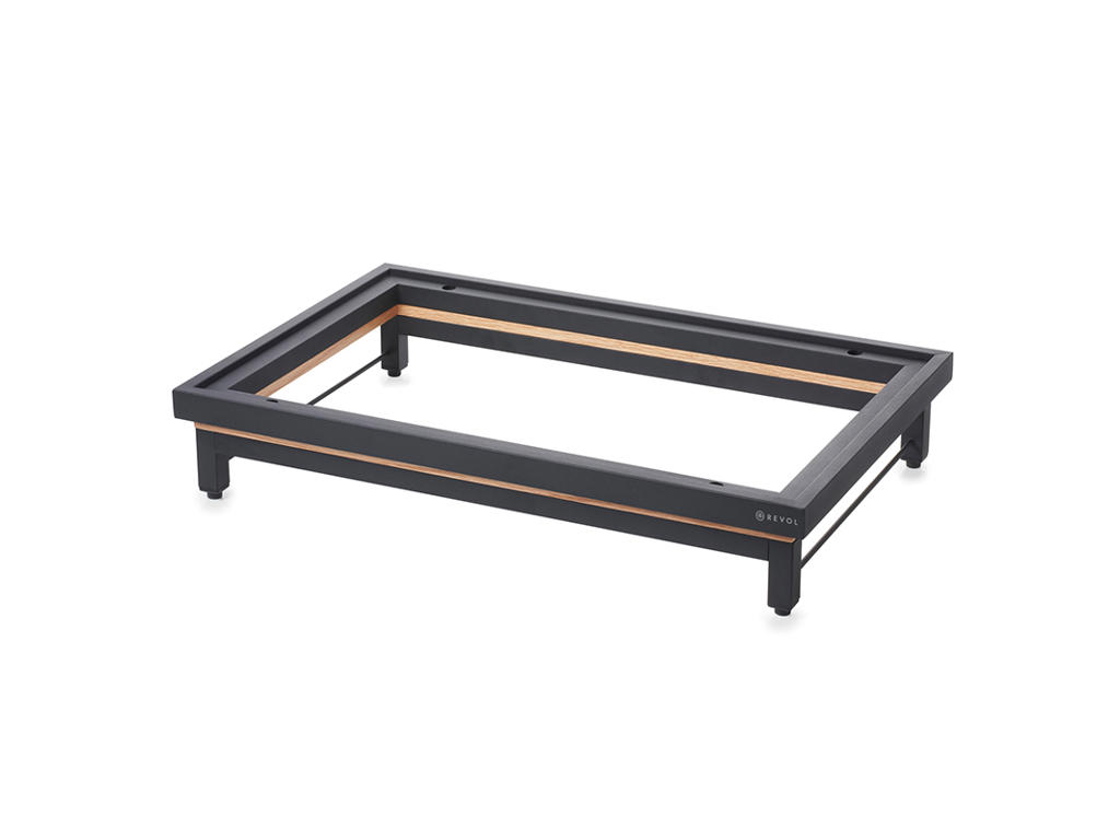 Soporte para servir 56,5x35,5 cm Mate Negro Metal Roble marco Una Escena