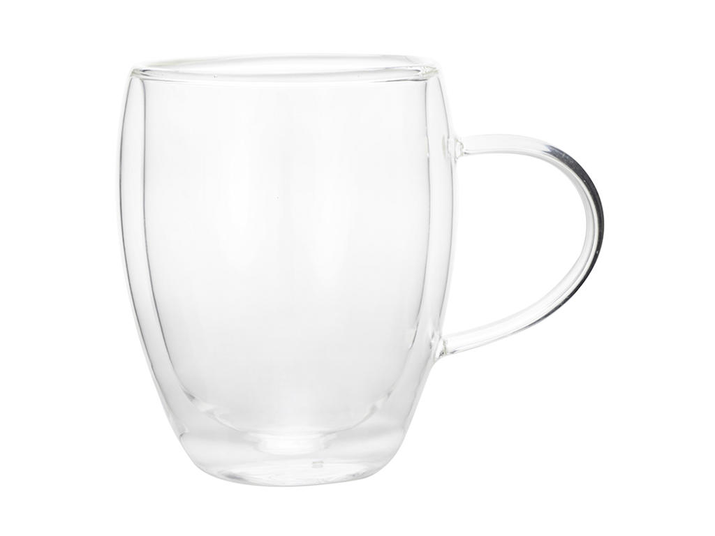 Vaso c/manija 35cl Doble pared 2pzs Curv