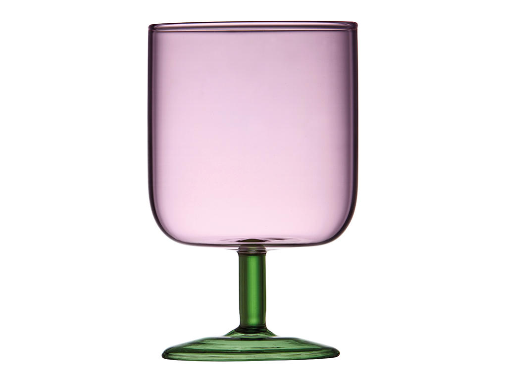 Vaso de vino Torino 30 cl 2 uds. Rosa/Verde