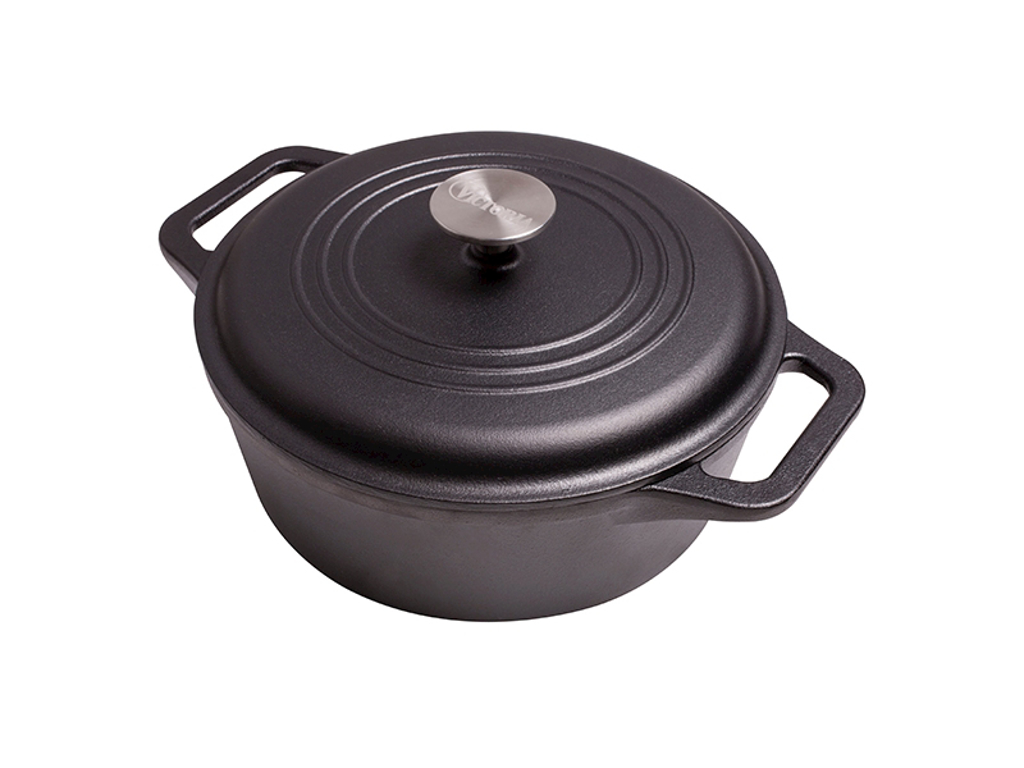 Olla con tapa, 24 cm, Victoria, hierro fundido
