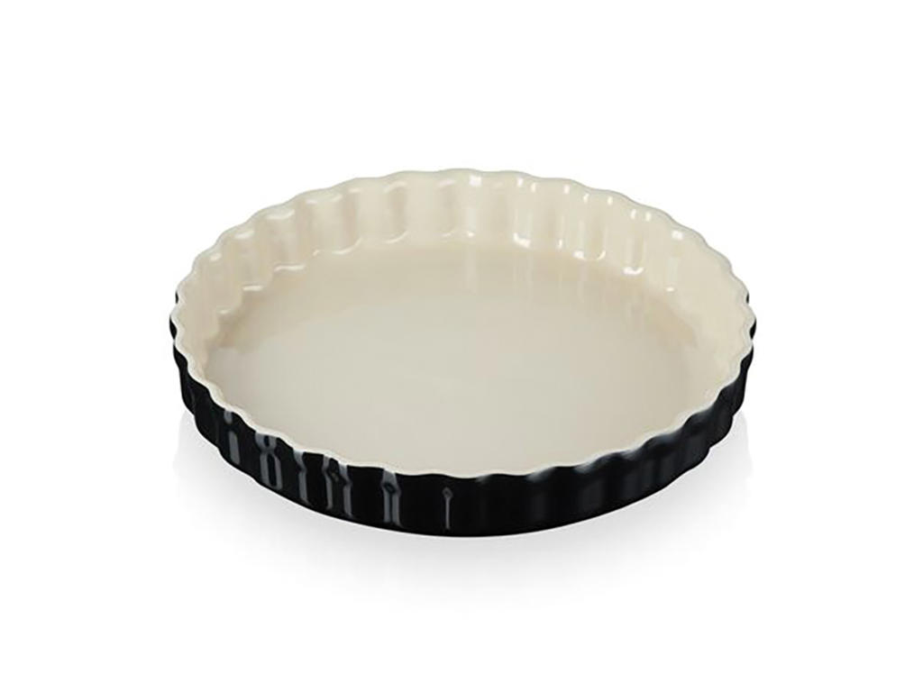 Fuente para tarta - Cerámica - Negra - 28cm - 2,1l