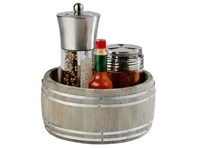 Mini barril de madera redondo 17,5x8,5 cm