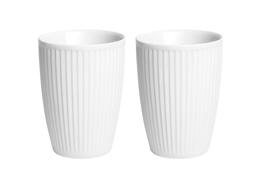 Taza térmica Plissé 25 cl 8x12 cm 2 uds. Blanca