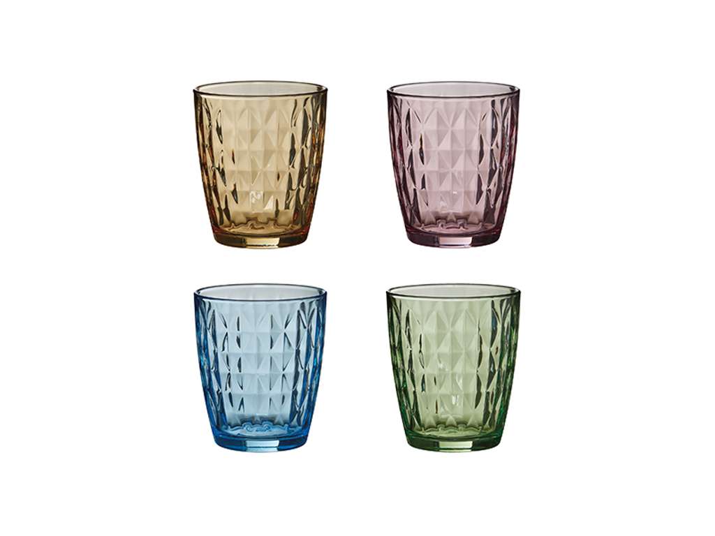 Paquete de 4 vasos de color mosaico de 34 cl