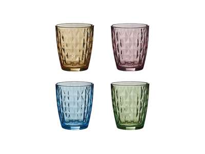 Paquete de 4 vasos de color mosaico de 34 cl
