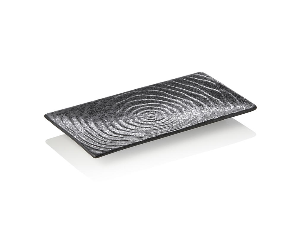 Plato de porcelana negro tamaño 23x13x2cm