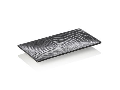 Plato de porcelana negro tamaño 23x13x2cm