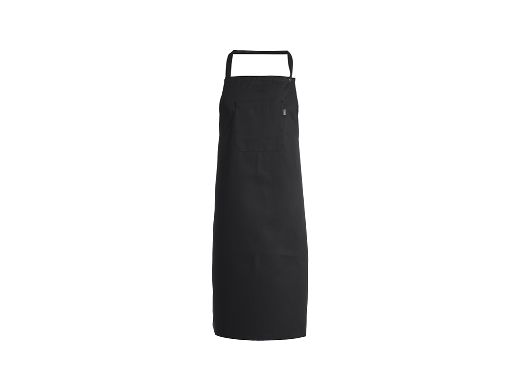 Delantal peto con bolsillo negro 90x61 cm