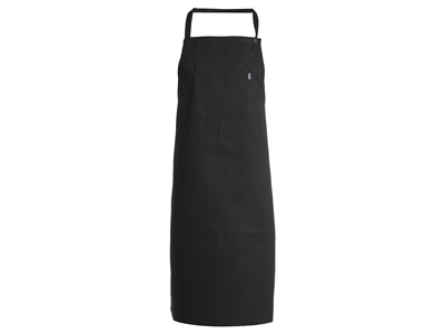Delantal peto con bolsillo negro 90x61 cm