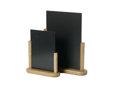 Tablero 10x15 cm A6 con base de madera clara de mesa