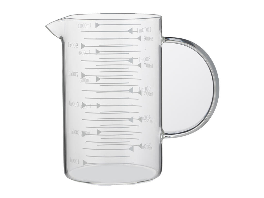 Medidor de litros 1 ltr. Vidrio borosilicatado