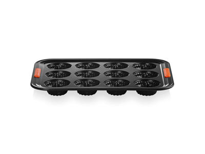 Molde para bundt - Acero al carbono - Negro - 40x30cm - 12 agujeros - Apto para congelador